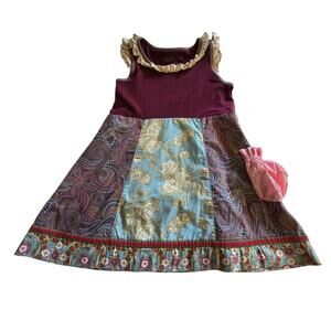 Vtg Matilda Jane Maya Dress Girls 6 Boho Cottage Multicolor Whimsy Pima Cotton